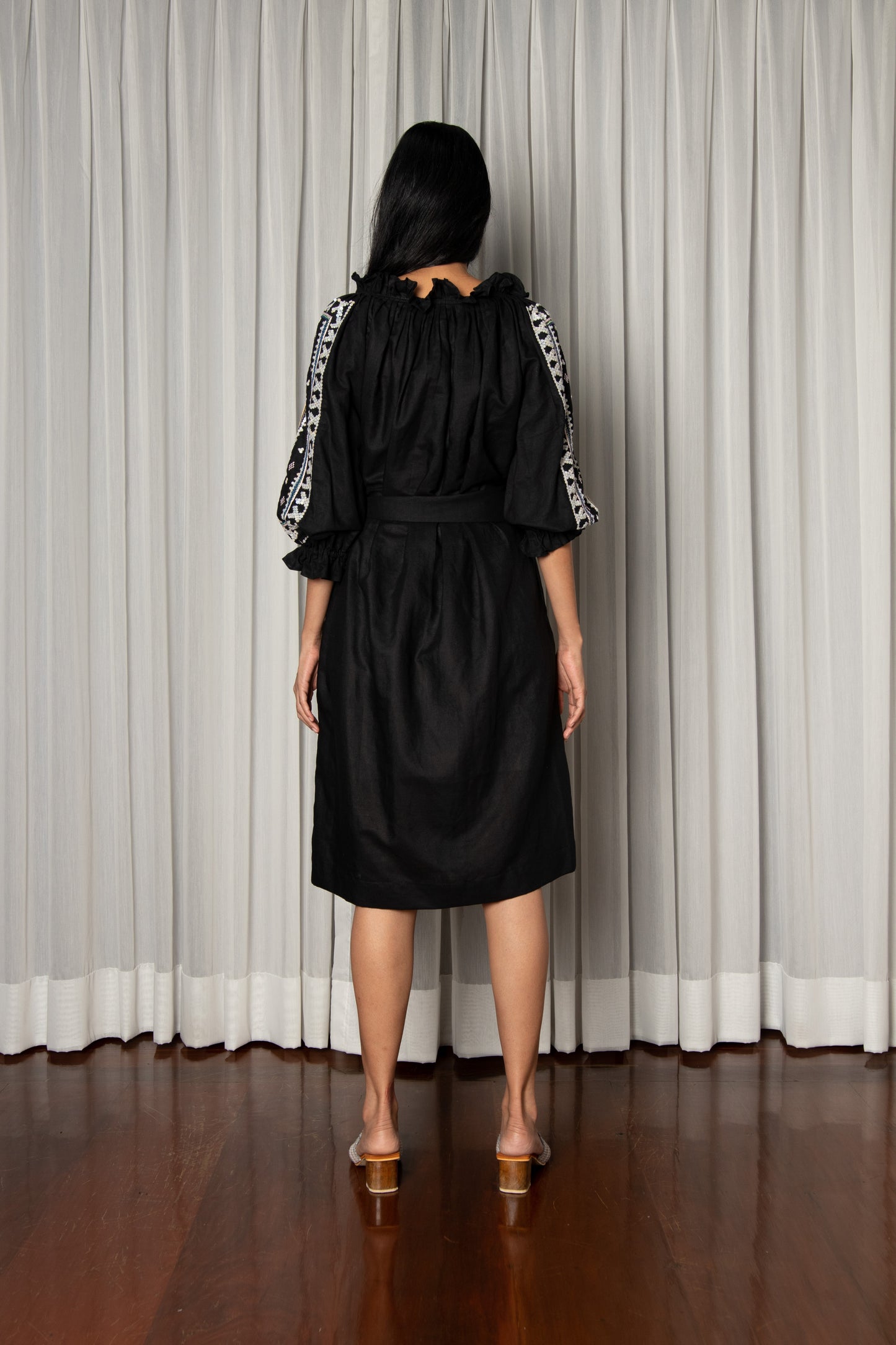 TALITHA Smock Dress in Charcoal