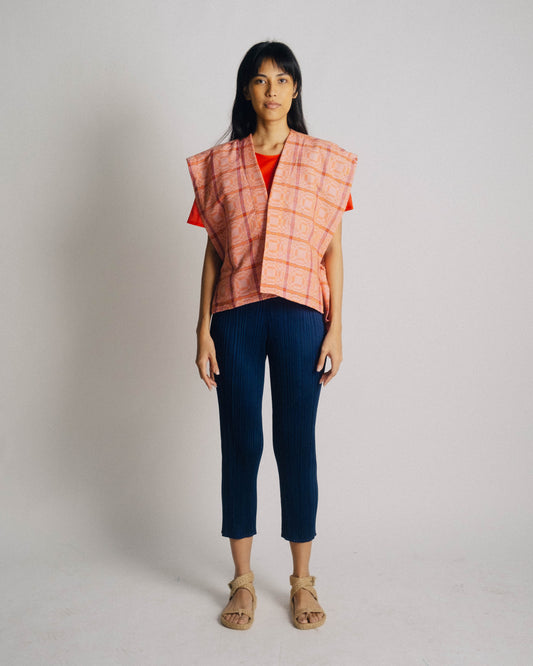 Reversible Samurai Vest in Binakol (Multicolor Orange)