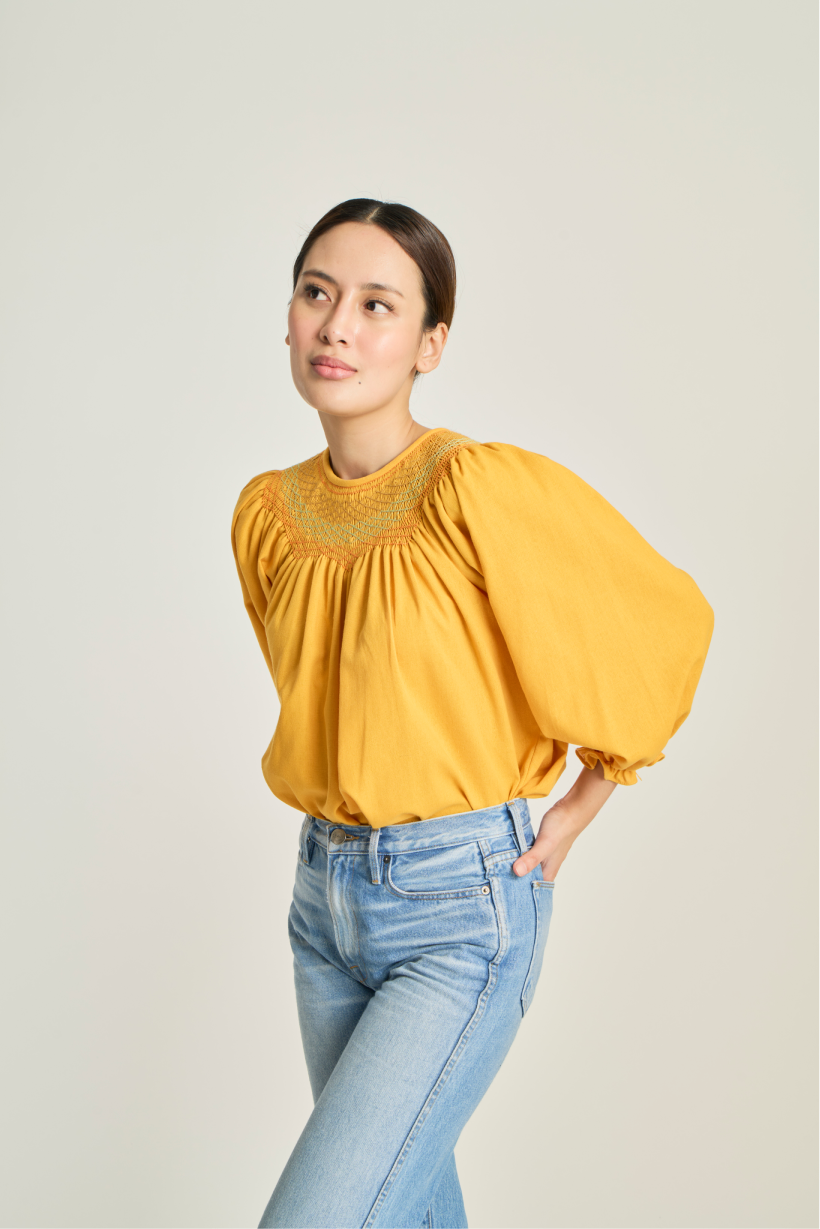 Maria Smock Blouse - Maize