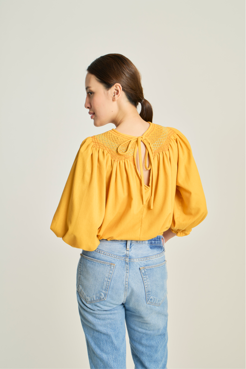 Maria Smock Blouse - Maize