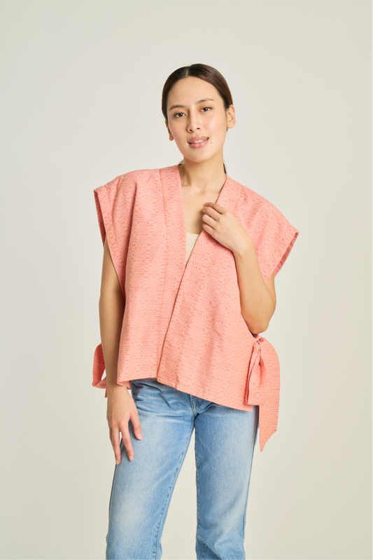 Reversible Samurai Vest in Binakol (Plain Orange)