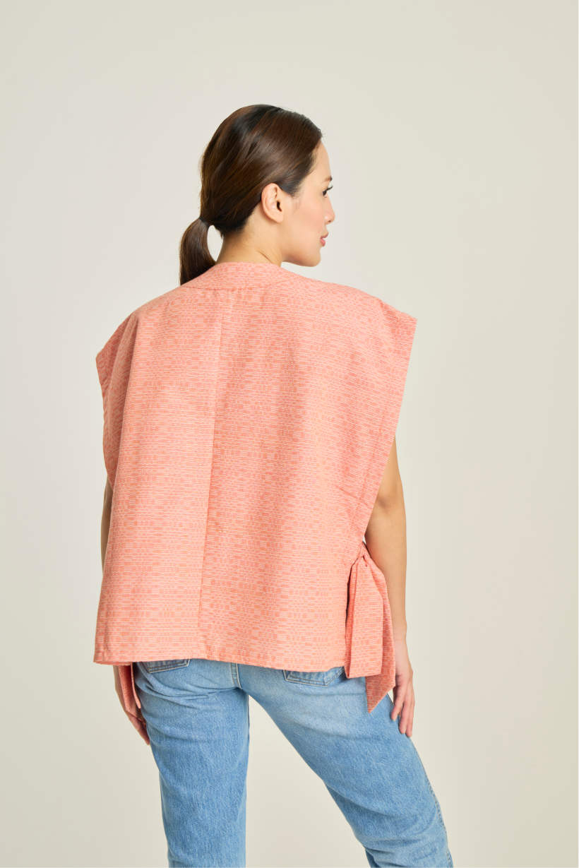 Reversible Samurai Vest in Binakol (Plain Orange)