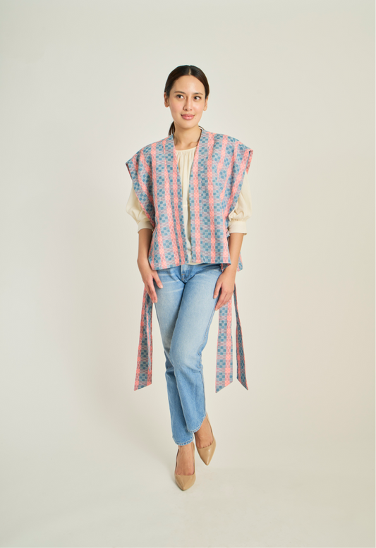 Reversible Samurai Vest in Binakol (Blue)