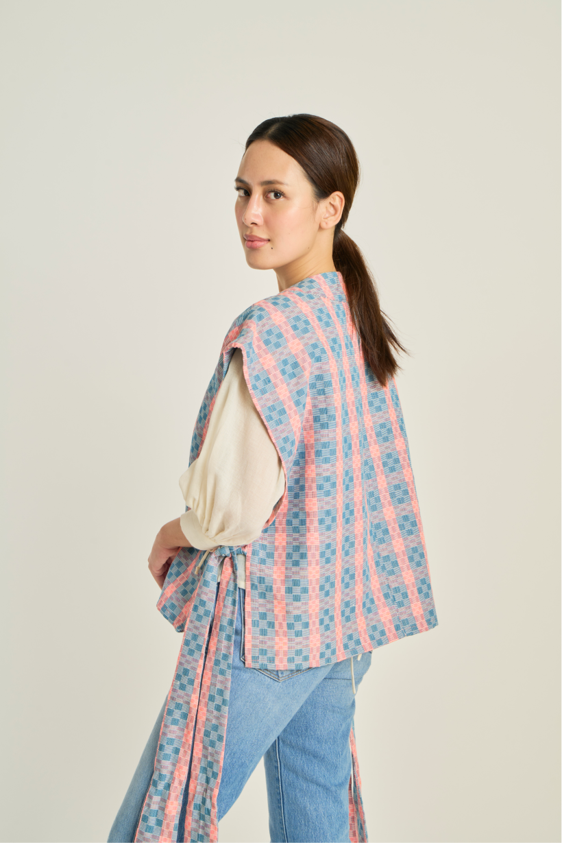 Reversible Samurai Vest in Binakol (Blue)