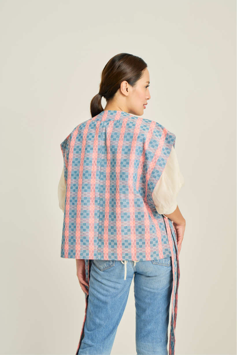 Reversible Samurai Vest in Binakol (Blue)
