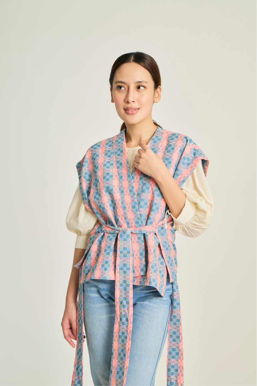 Reversible Samurai Vest in Binakol (Blue)