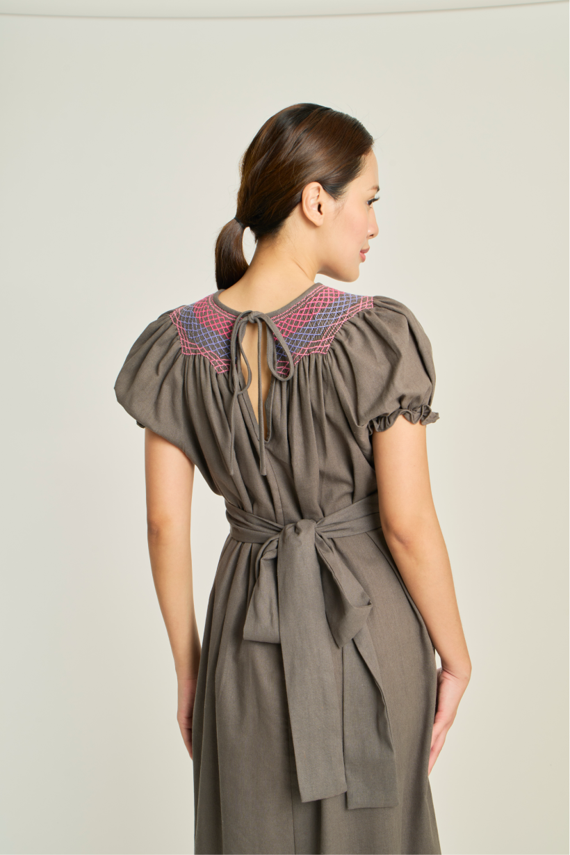 Camille Smock Dress - Olive