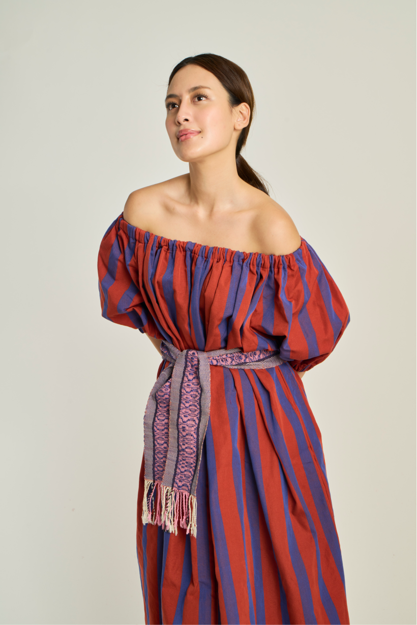 Pebble Dress - Brown & Navy