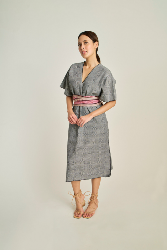 Himalayas Caftan - Black Vasarely